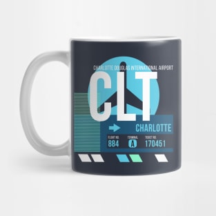 Charlotte (CLT) Airport // Sunset Baggage Tag Mug